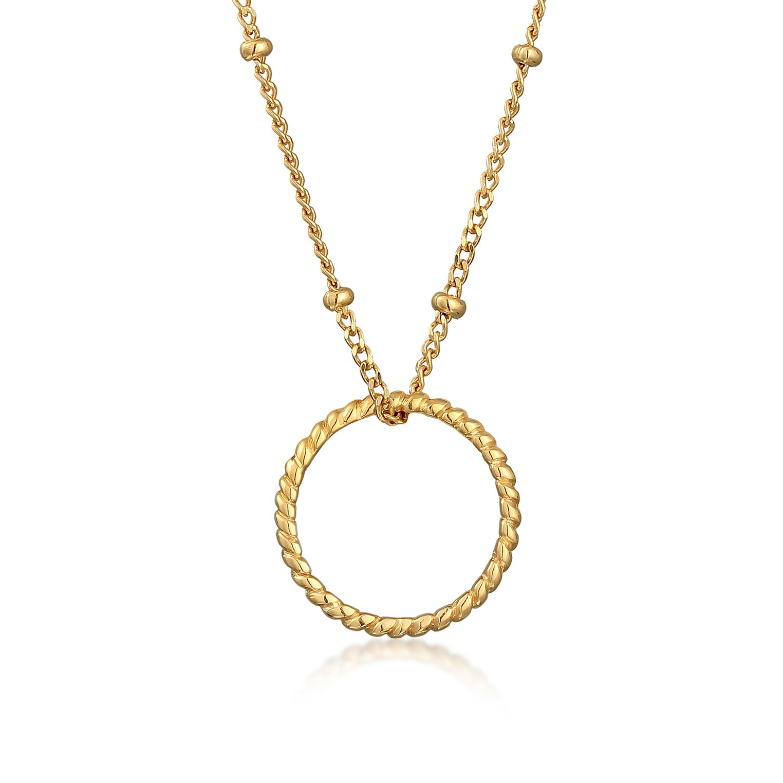 Gold - Elli | Kugel-Halskette Kreis | 925er Sterling Silber Vergoldet