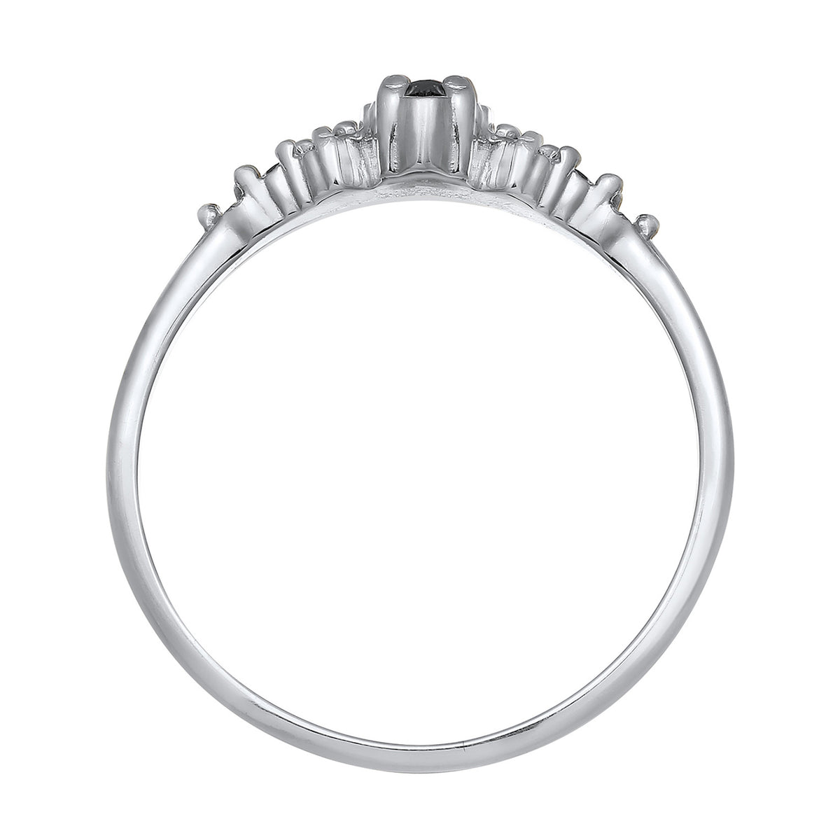 Silber - Elli | Verlobungsring Marquise | Kristall (Grau) | 925er Sterling Silber