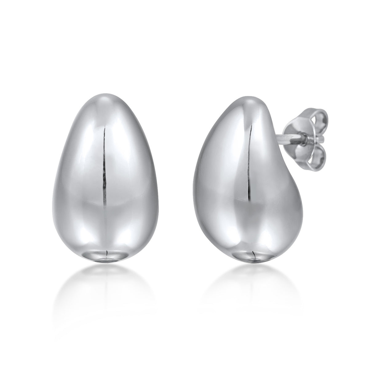 Silber - Elli PREMIUM | Ohrstecker Chunky Drop | 925er Sterling Silber