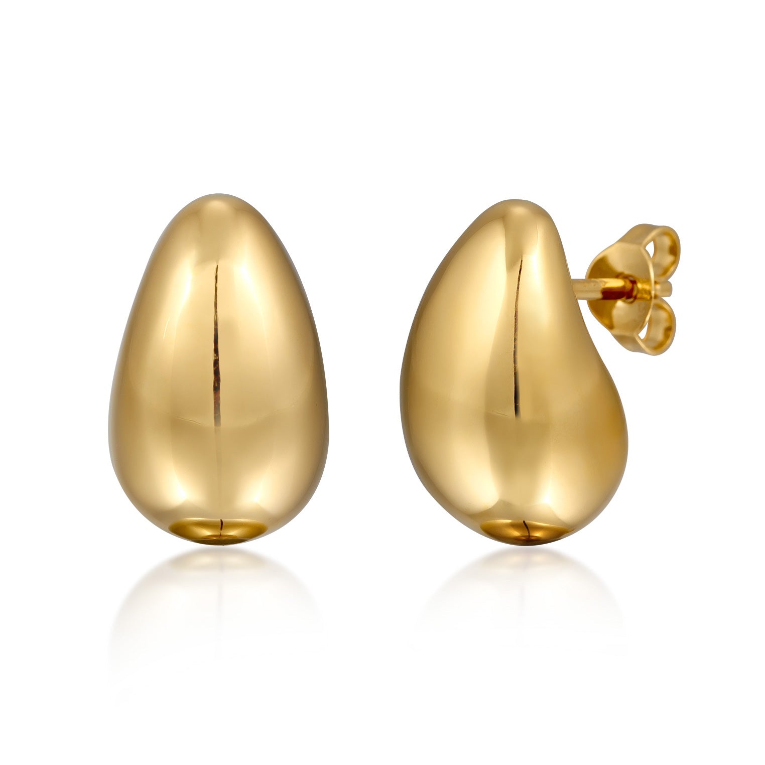 Gold - Elli PREMIUM | Ohrstecker Chunky Drop | 925er Sterling Silber Vergoldet