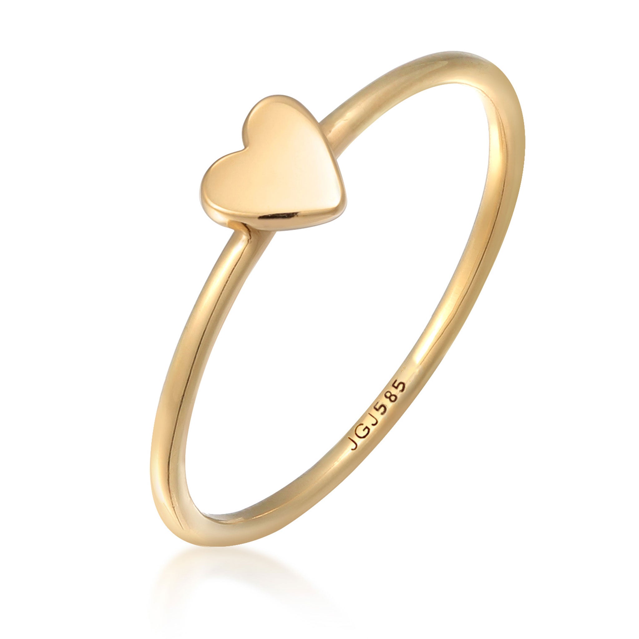 Gold - Elli PREMIUM | Ring Herz | 585er Gelbgold