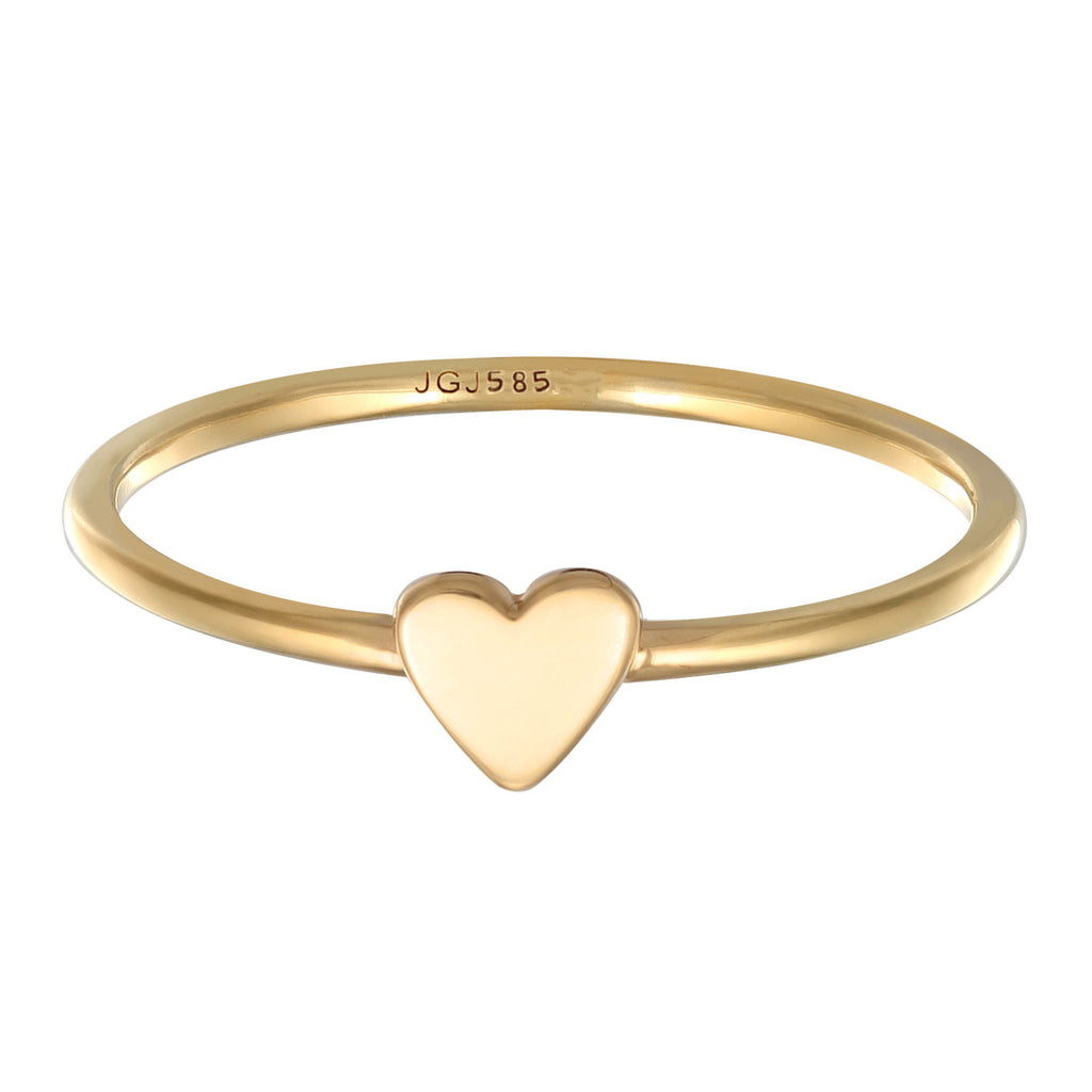 Gold - Elli PREMIUM | Ring Herz | 585er Gelbgold