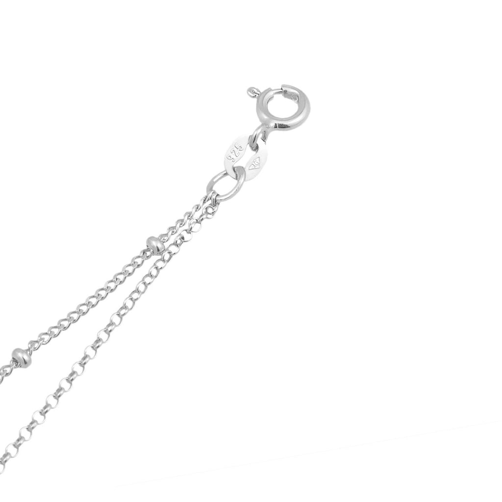 Silber - Elli | Layer-Fußkettchen | Muschelkernperle | 925er Sterling Silber