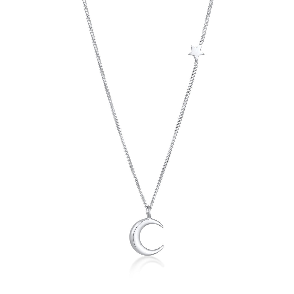 Silber - Elli | Halskette Halbmond Astro | 925er Sterling Silber