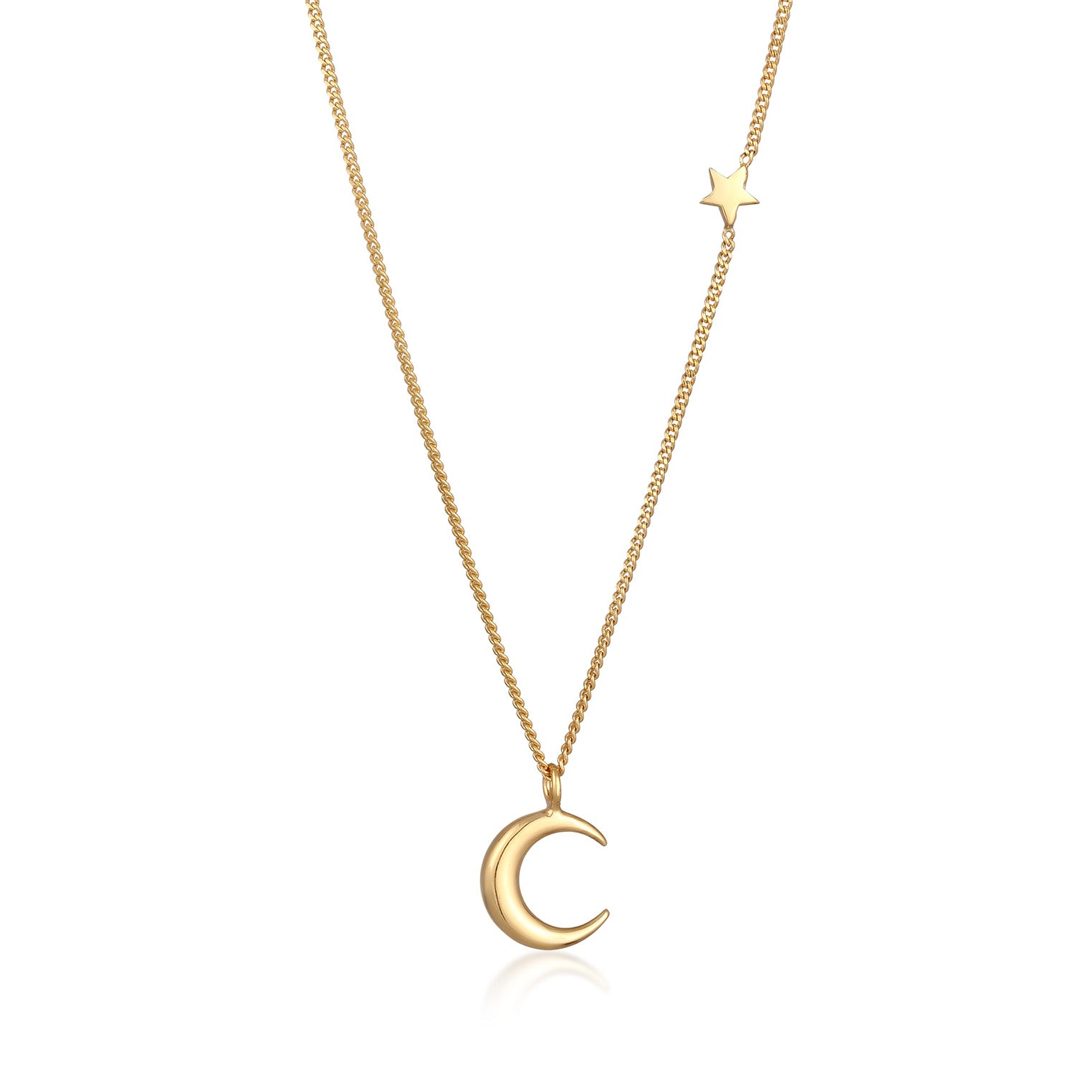 Gold - Elli | Halskette Halbmond Astro | 925er Sterling Silber Vergoldet