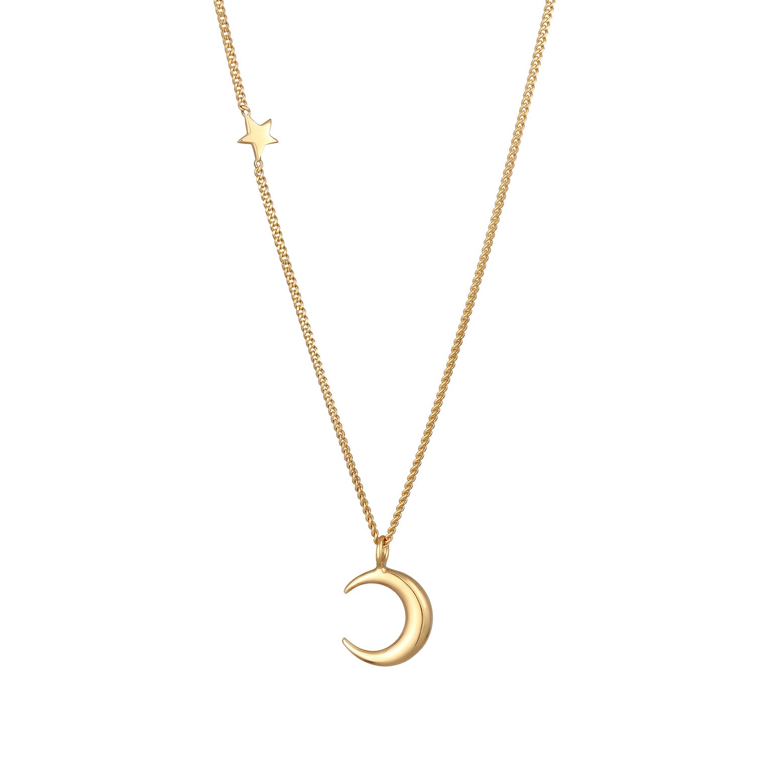 Gold - Elli | Halskette Halbmond Astro | 925er Sterling Silber Vergoldet