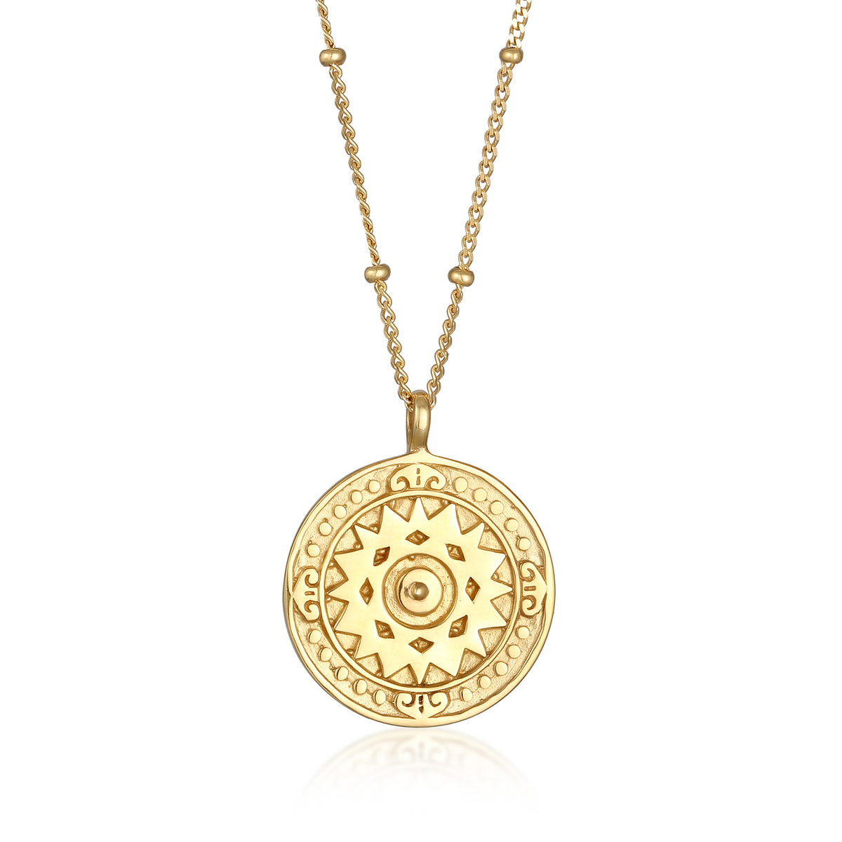 Gold - Elli | Kugel-Halskette Münze | 925er Sterling Silber Vergoldet