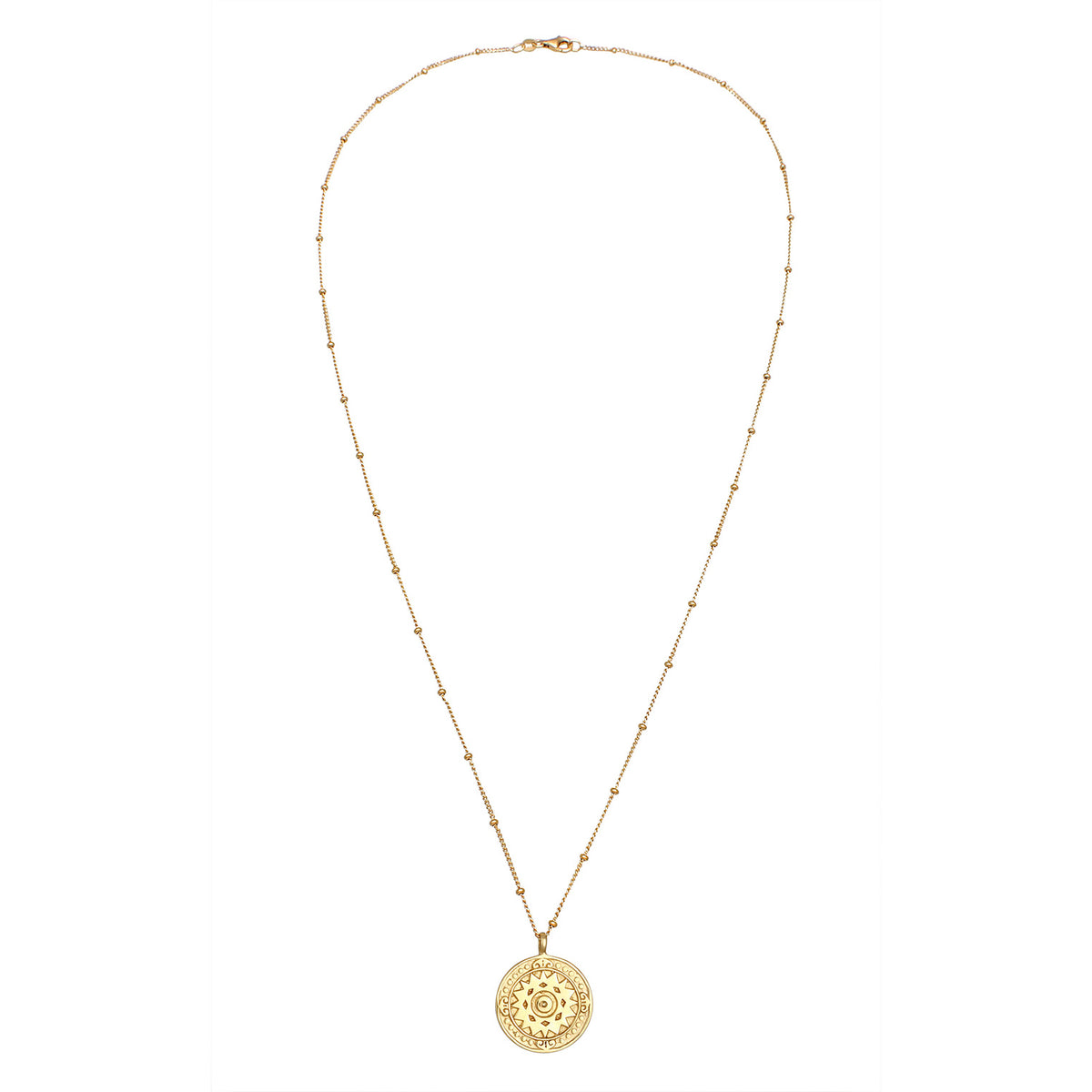 Gold - Elli | Kugel-Halskette Münze | 925er Sterling Silber Vergoldet