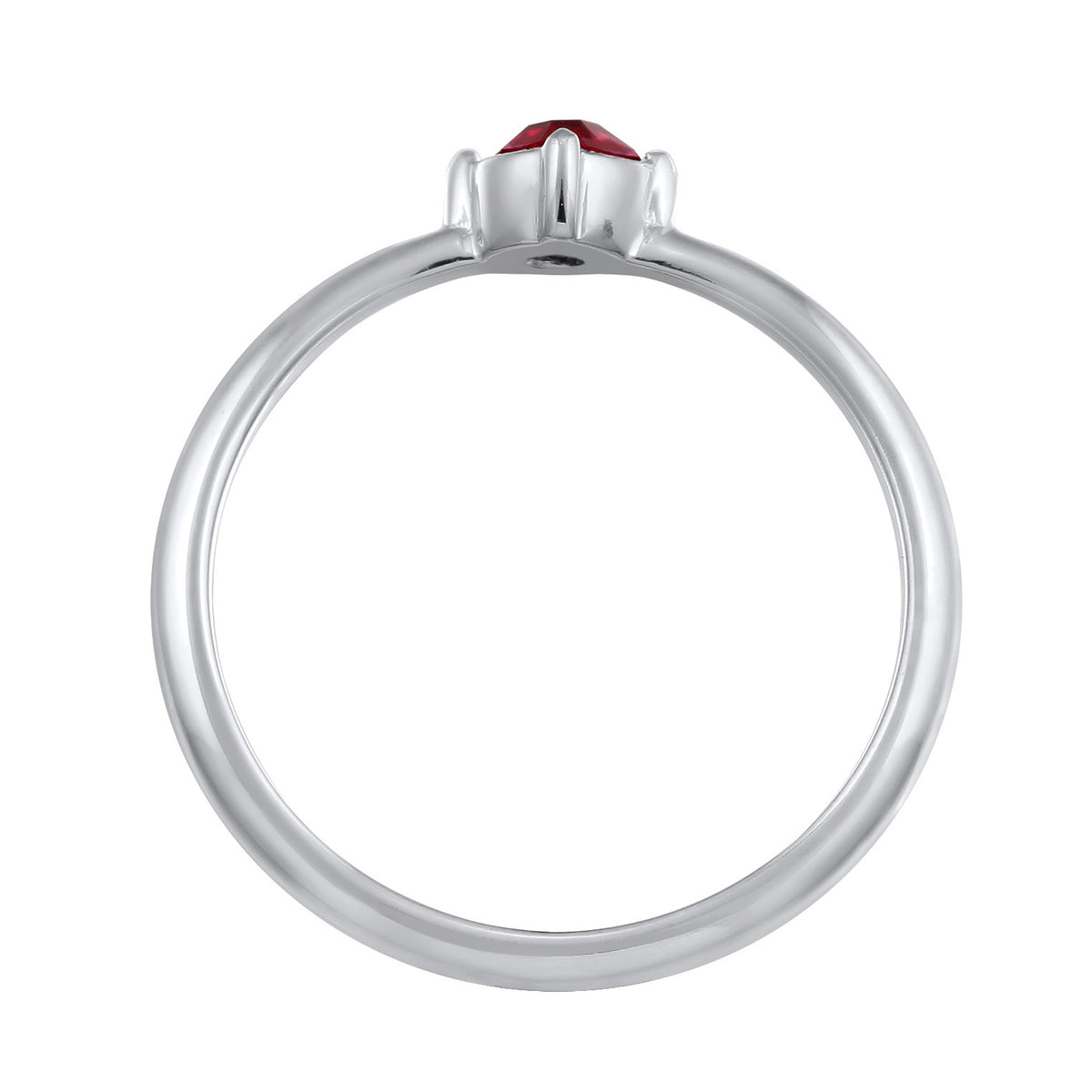 Silber - Elli | Solitär-Ring | Kristall (Rot-Rosa) | 925er Sterling Silber