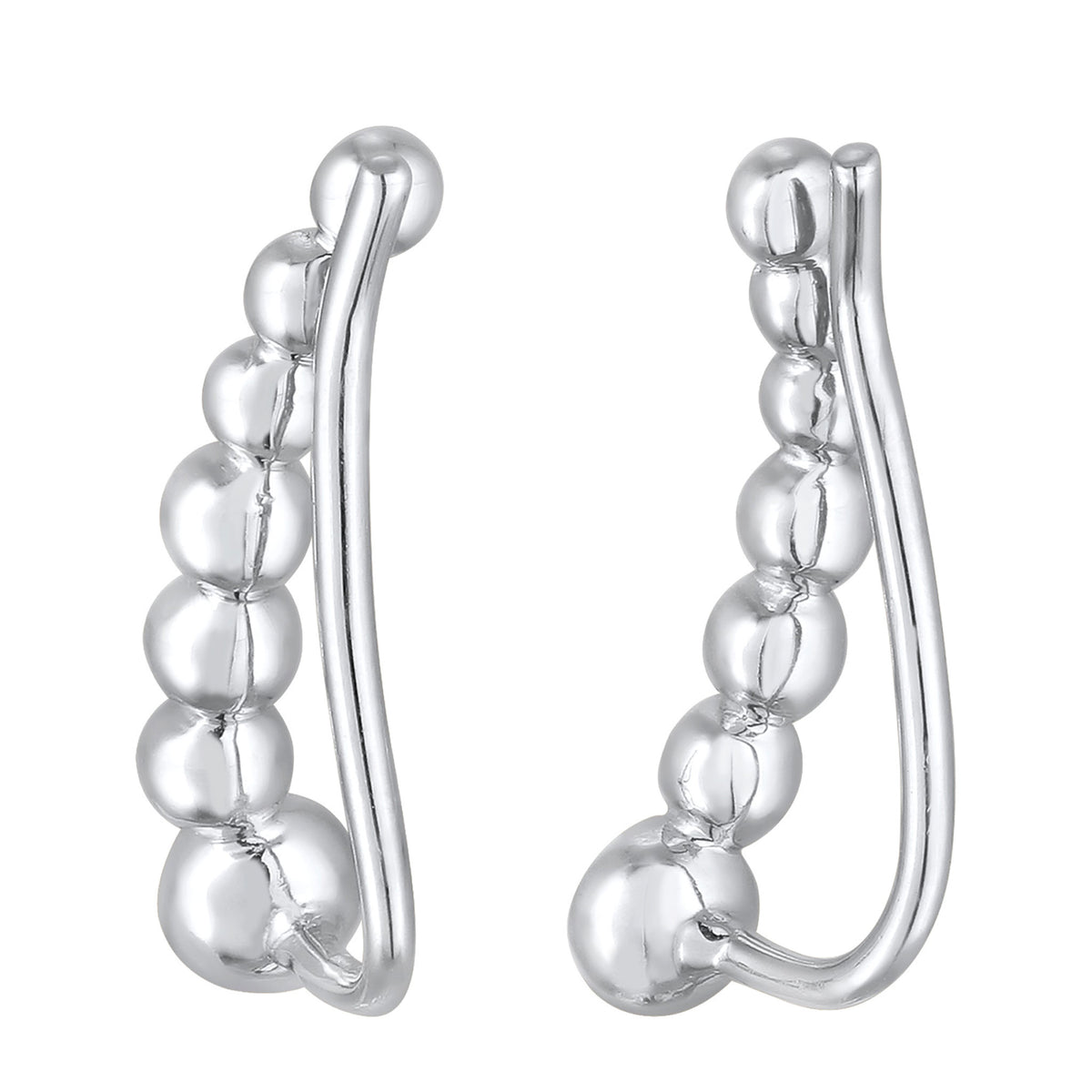 Silber - Elli | Earclimber Funkelnd | Mit Kristallen von Swarovski® (Weiß) | 925er Sterling Silber