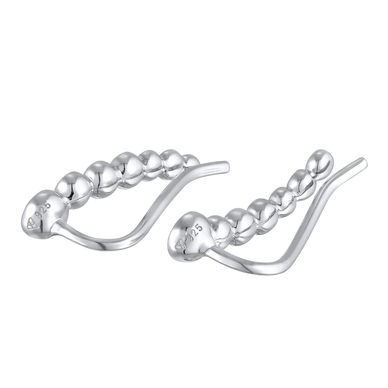 Silber - Elli | Earclimber Funkelnd | Kristall (Weiß) | 925er Sterling Silber