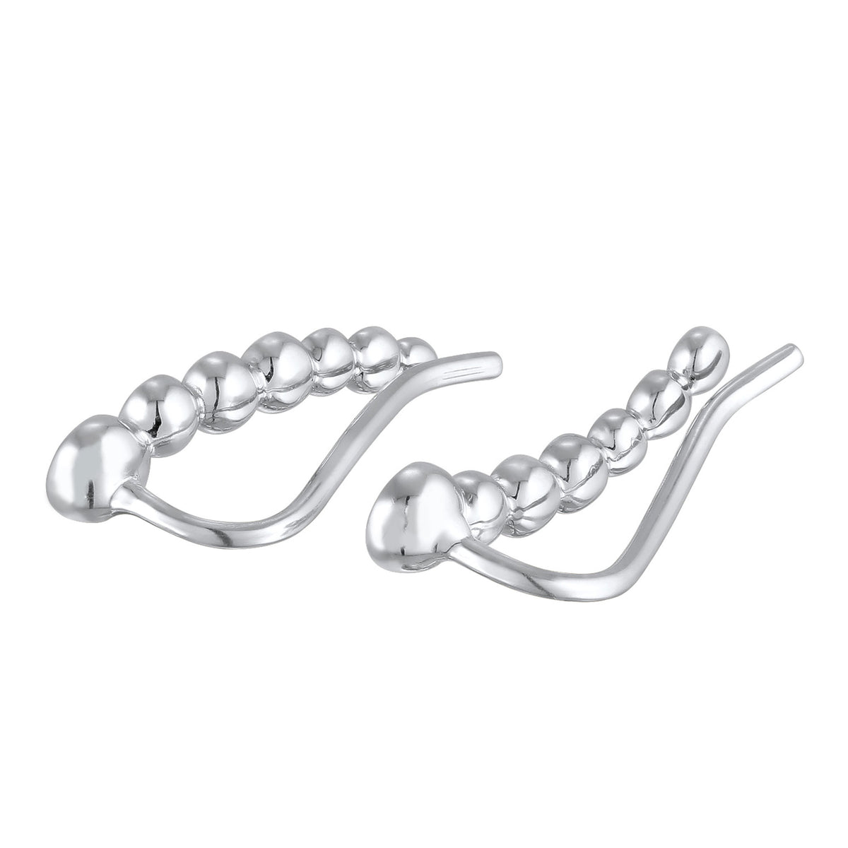 Silber - Elli | Earclimber Funkelnd | Mit Kristallen von Swarovski® (Weiß) | 925er Sterling Silber