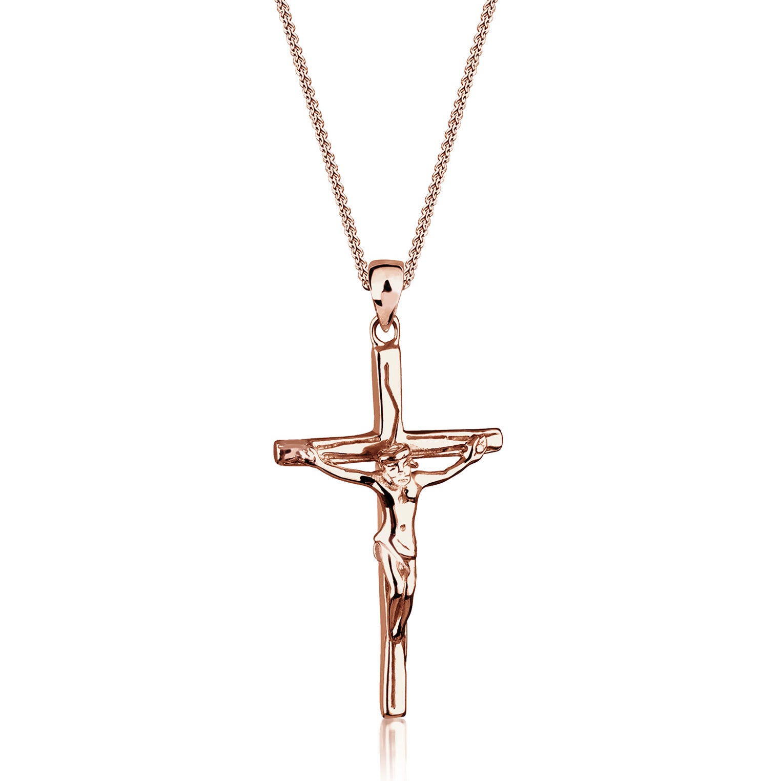 Roségold - Elli | Halskette Kreuz | 925 Sterling Silber Rosévergoldet