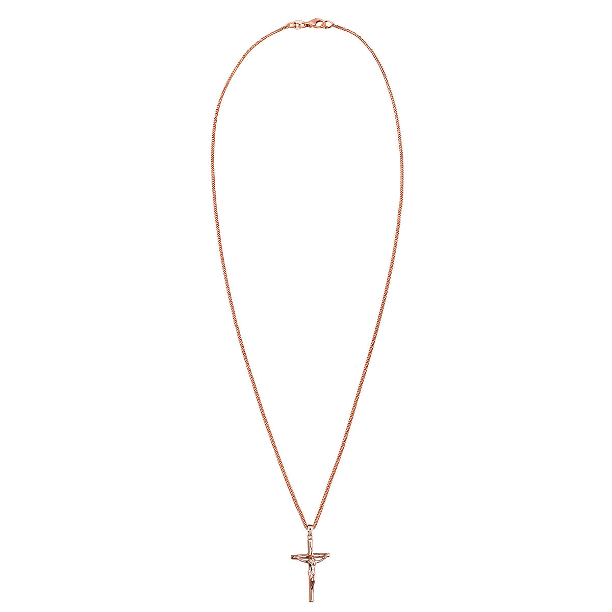 Roségold - Elli | Halskette Kreuz | 925 Sterling Silber Rosévergoldet
