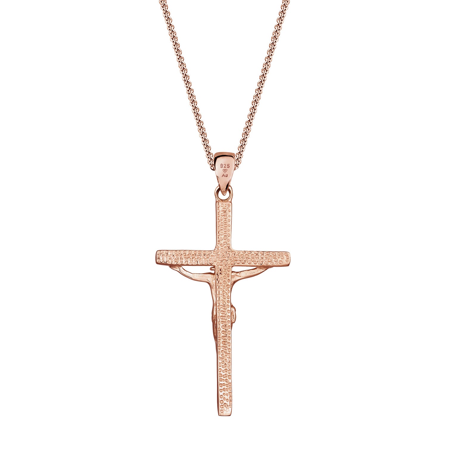 Roségold - Elli | Halskette Kreuz | 925 Sterling Silber Rosévergoldet