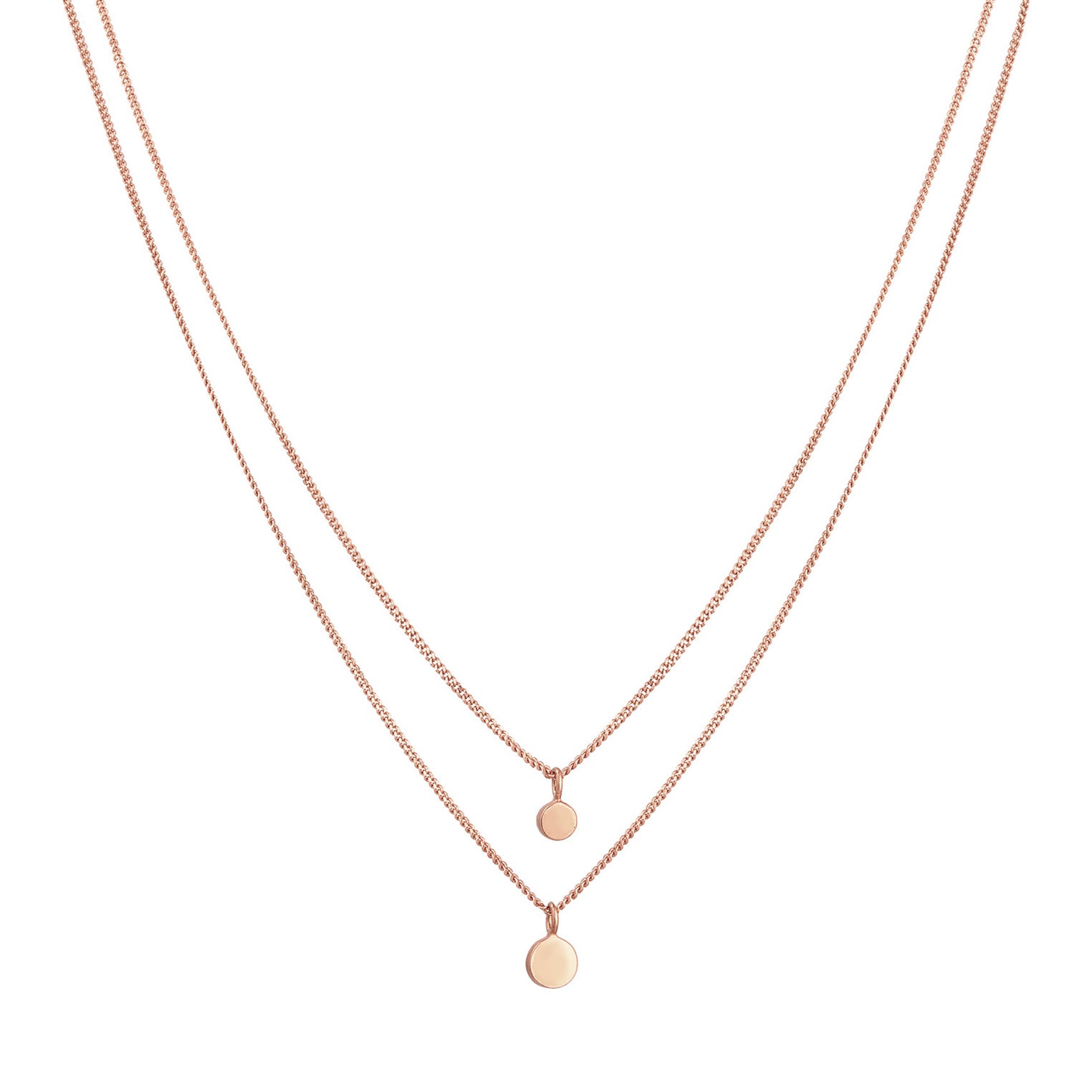 Roségold - Elli | Layer-Halskette Plättchen | Mit Kristallen von Swarovski® (Weiß) | 925er Sterling Silber Rosévergoldet