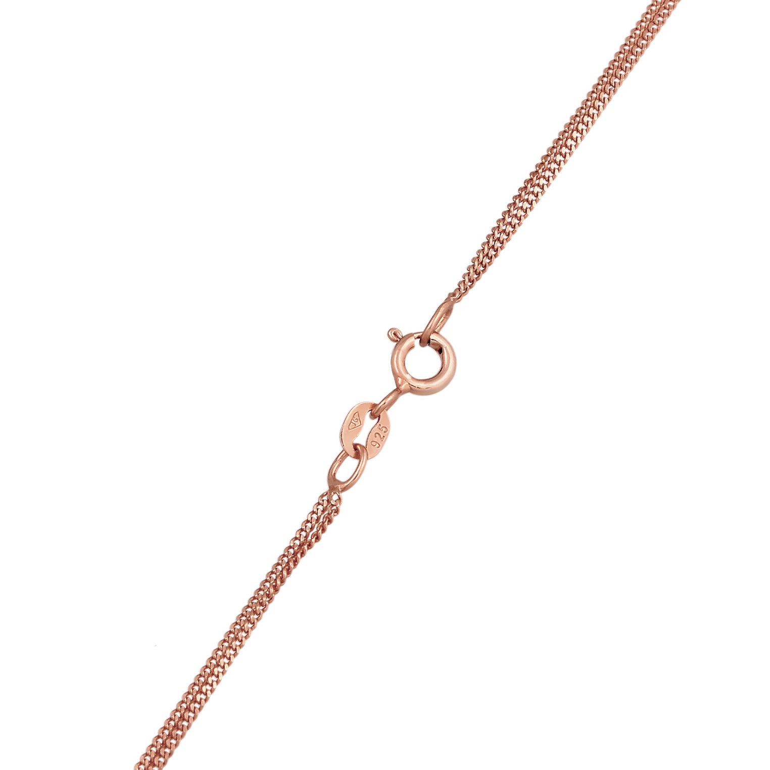 Roségold - Elli | Layer-Halskette Plättchen | Mit Kristallen von Swarovski® (Weiß) | 925er Sterling Silber Rosévergoldet
