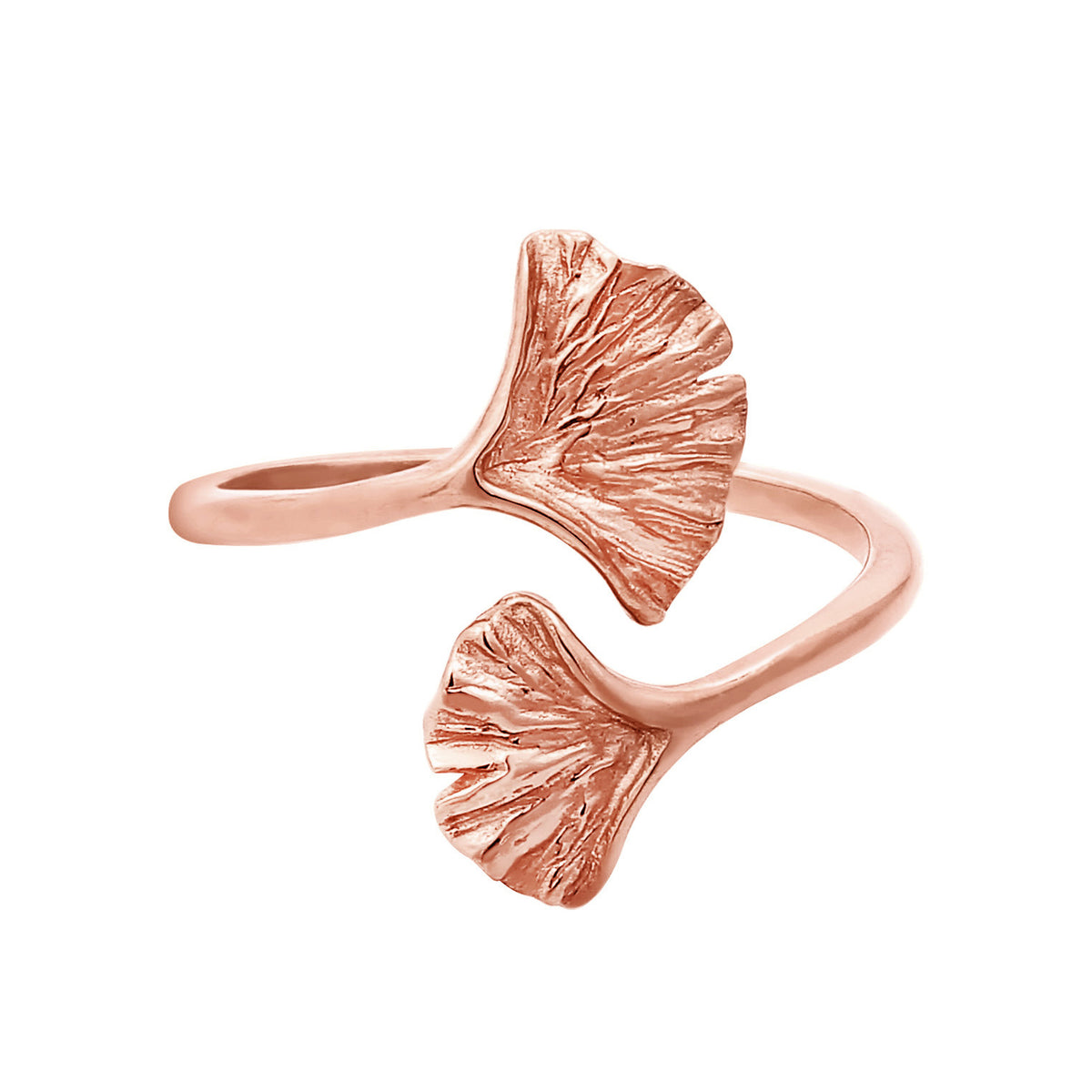 Roségold - Elli | Ring Ginkgo | 925 Sterling Silber Rosévergoldet