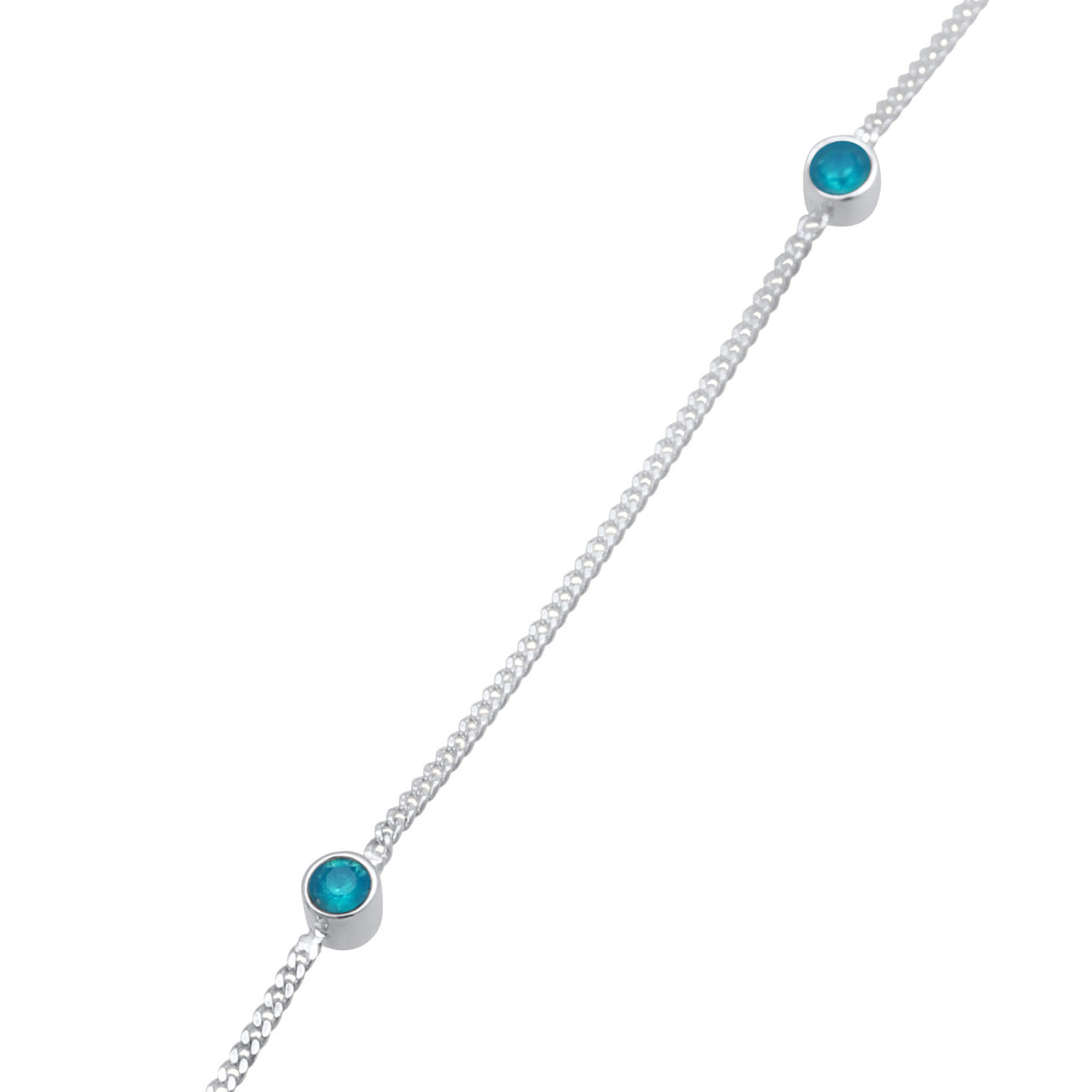 Blau - Elli | Fußkettchen | Mit Kristallen von Swarovski® (Blau) | 925er Sterling Silber