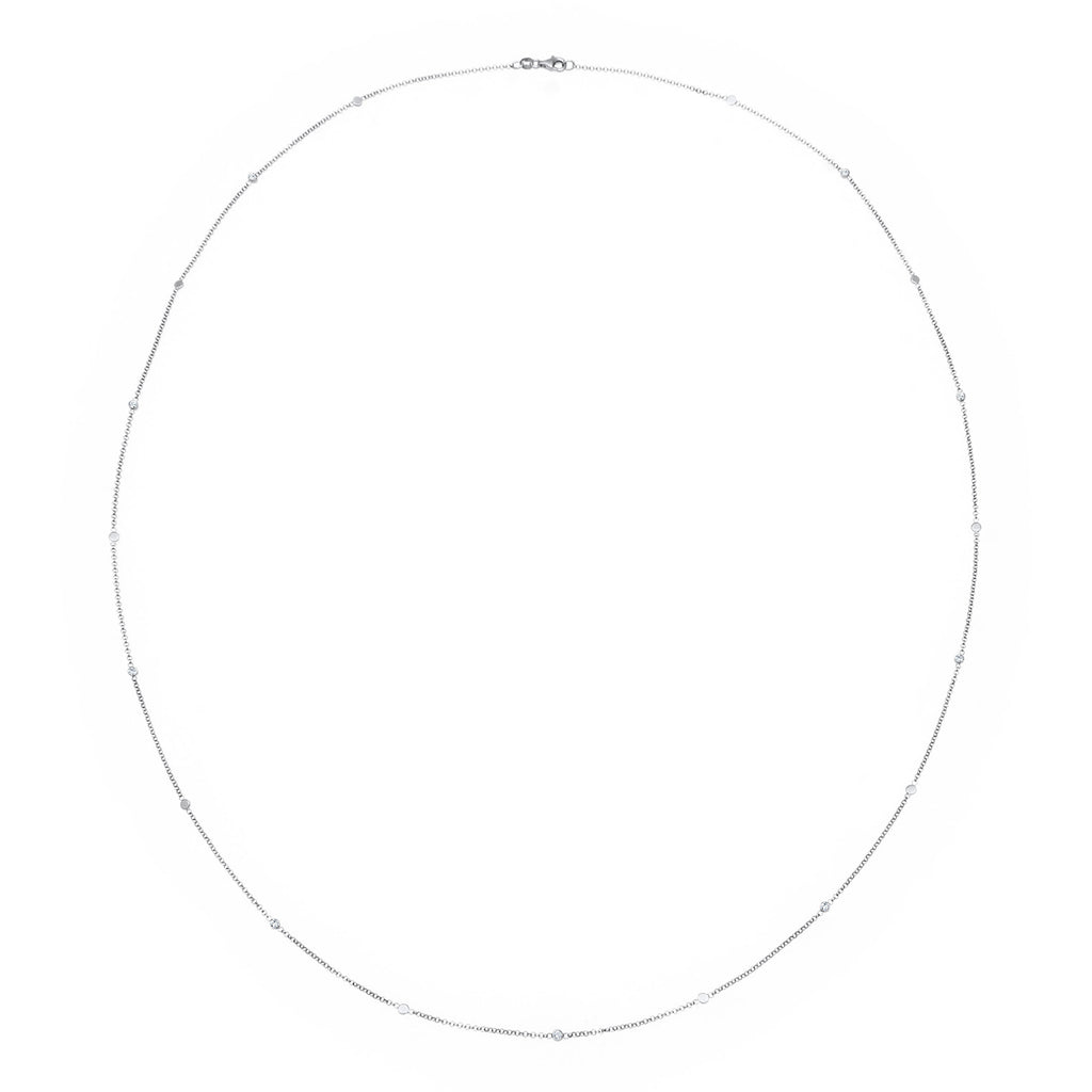 Silber - Elli | Halskette Plättchen | Mit Kristallen von Swarovski®  (Weiß) | 925er Sterling Silber