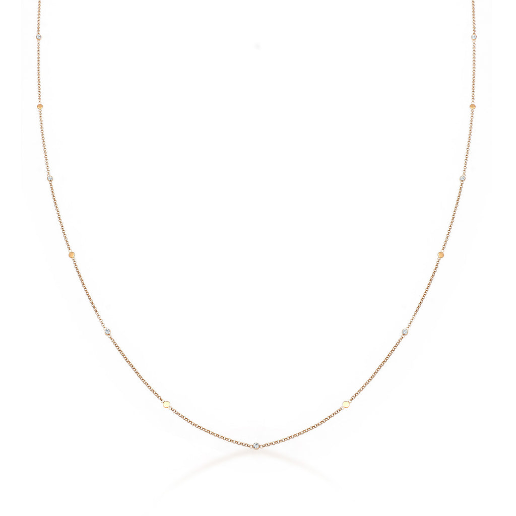 Gold - Elli | Halskette Plättchen | Mit Kristallen von Swarovski® (Weiß) | 925er Sterling Silber Vergoldet