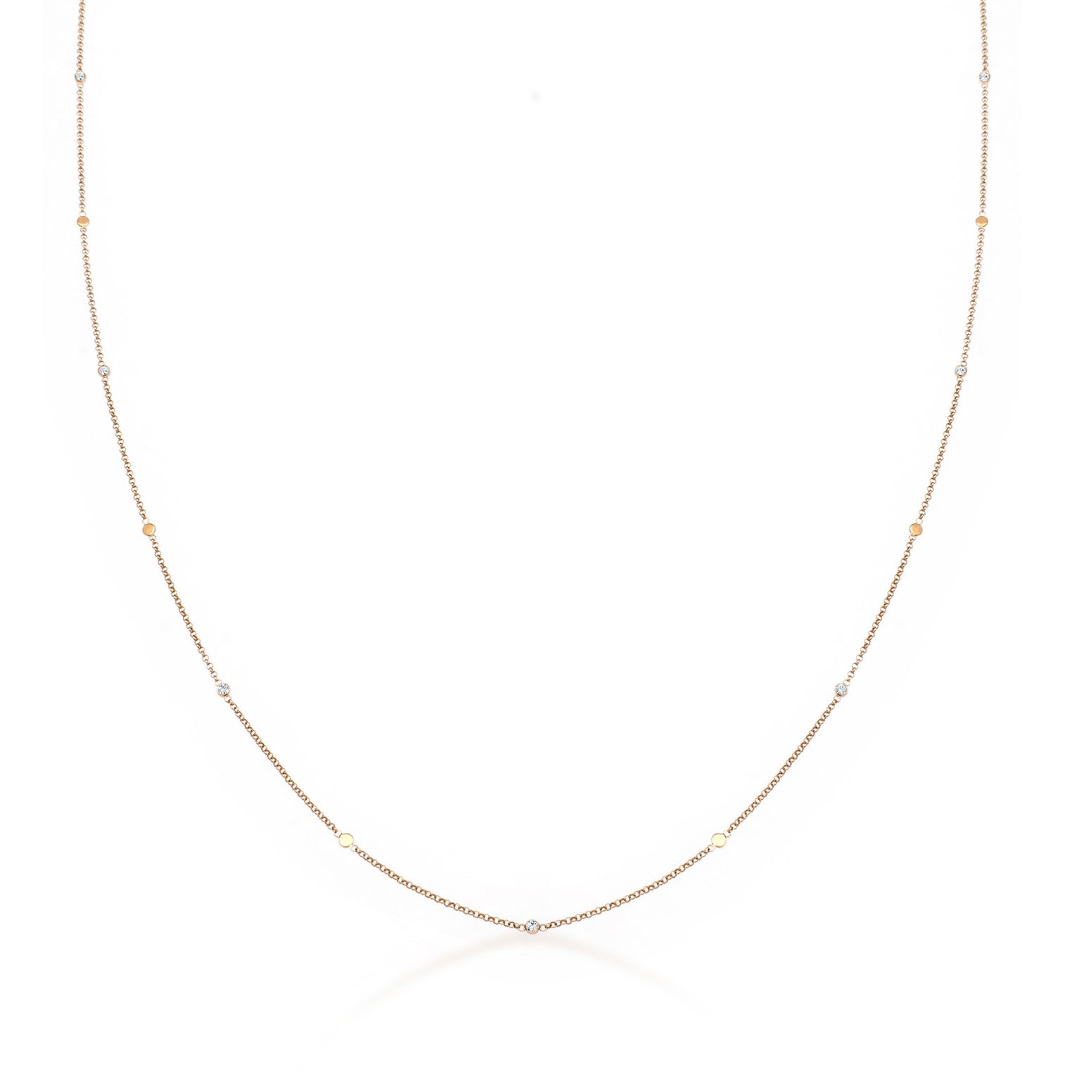 Gold - Elli | Halskette Plättchen | Mit Kristallen von Swarovski® (Weiß) | 925er Sterling Silber Vergoldet