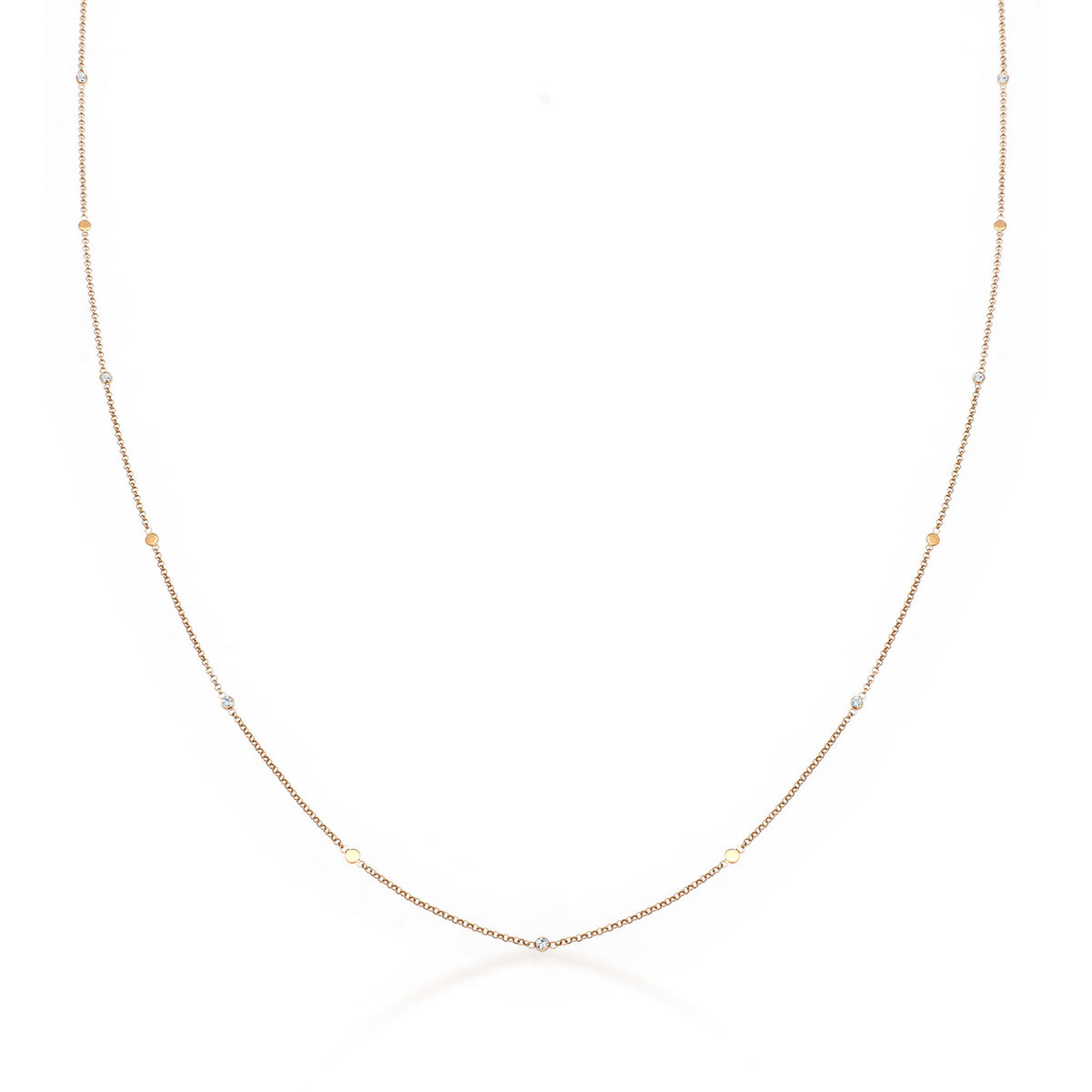 Gold - Elli | Halskette Plättchen | Mit Kristallen von Swarovski® (Weiß) | 925er Sterling Silber Vergoldet