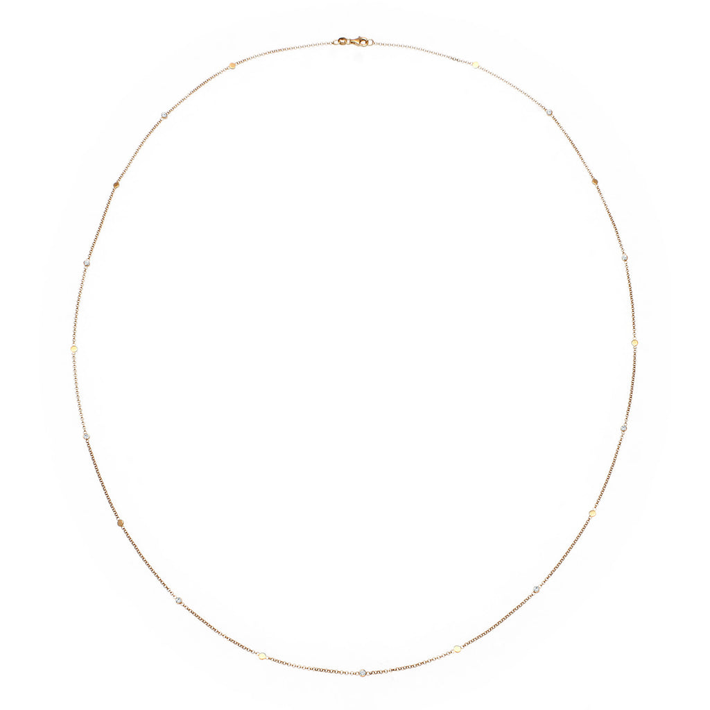 Gold - Elli | Halskette Plättchen | Mit Kristallen von Swarovski® (Weiß) | 925er Sterling Silber Vergoldet