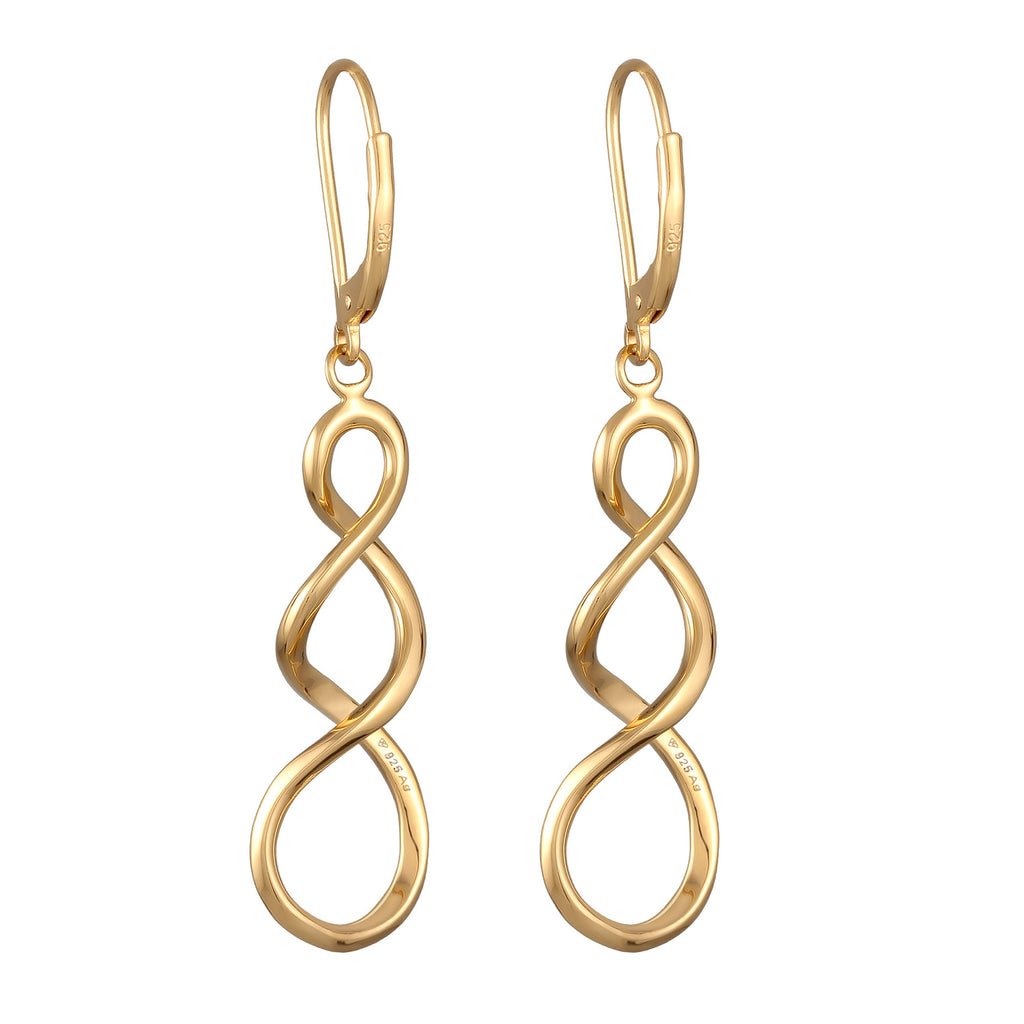 Gold - Elli | Ohrhänger Spirale | 925er Sterling Silber vergoldet