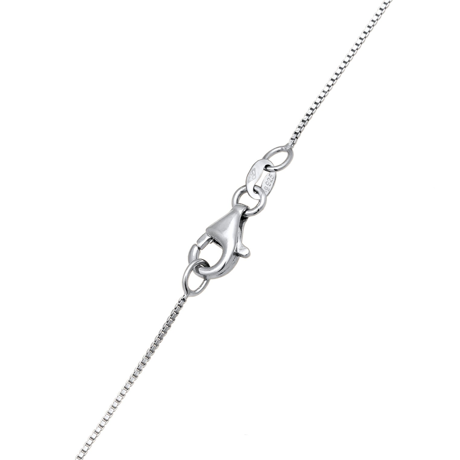 Silber - Elli | Halskette Herz Anhänger | Zirkonia (Weiß) | 925er Sterling Silber