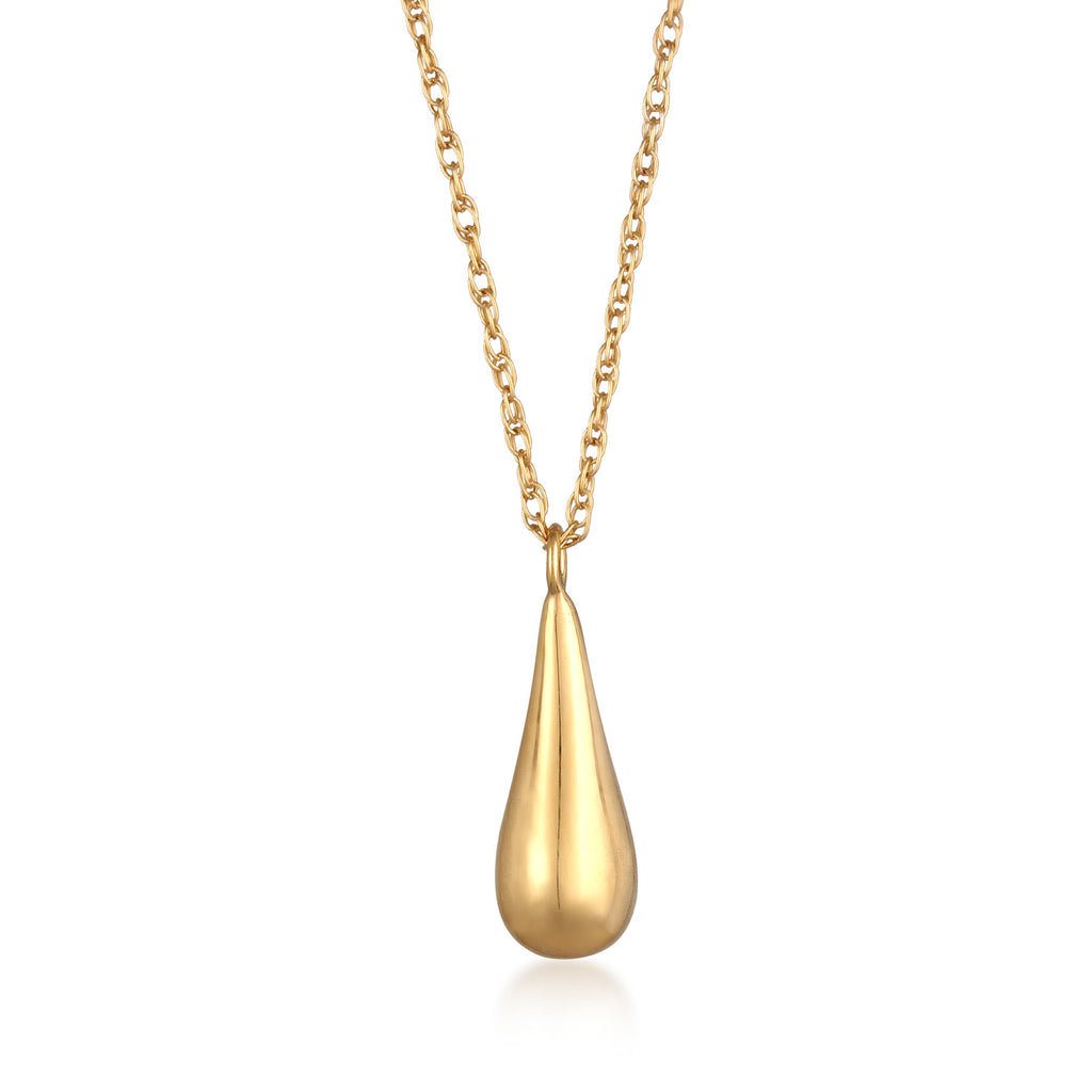 Gold - Elli | Halskette Drop Anhänger | 925er Sterling Silber Vergoldet
