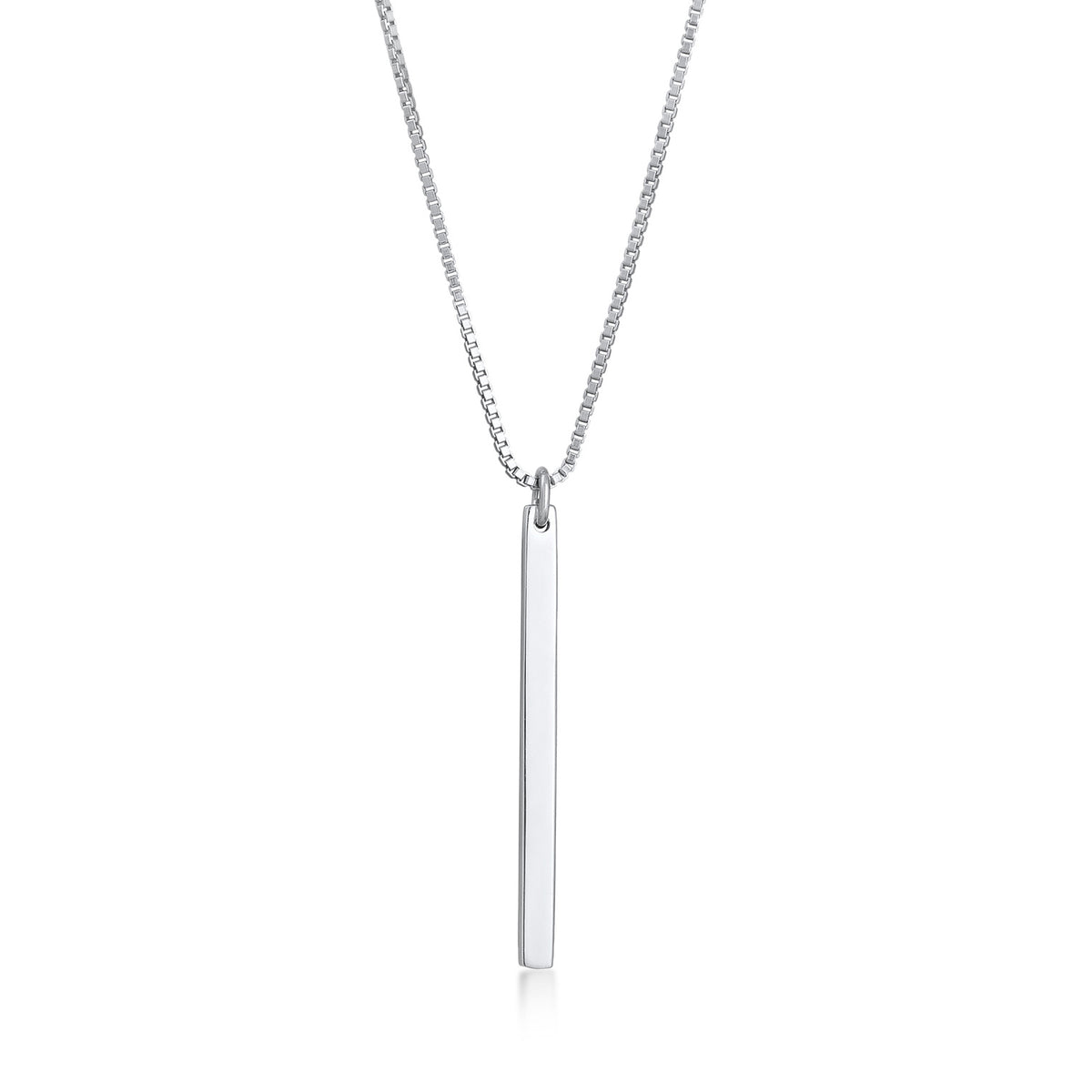 Silber - Elli | Halskette Stab Anhänger | 925er Sterling Silber