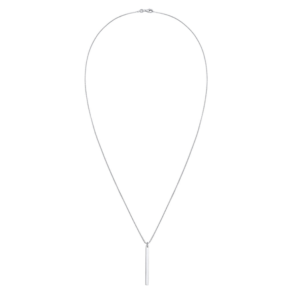 Silber - Elli | Halskette Stab Anhänger | 925er Sterling Silber