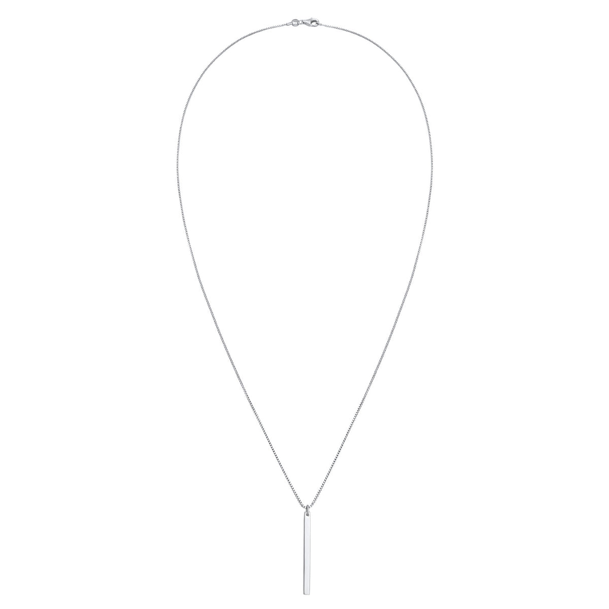 Silber - Elli | Halskette Stab Anhänger | 925er Sterling Silber