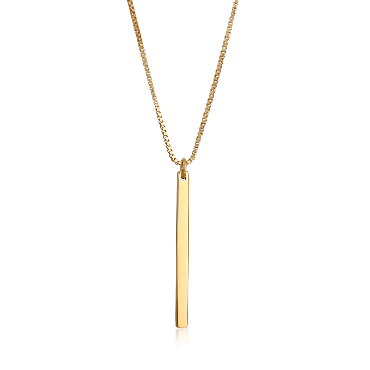 Gold - Elli | Halskette Stab Anhänger | 925er Sterling Silber Vergoldet