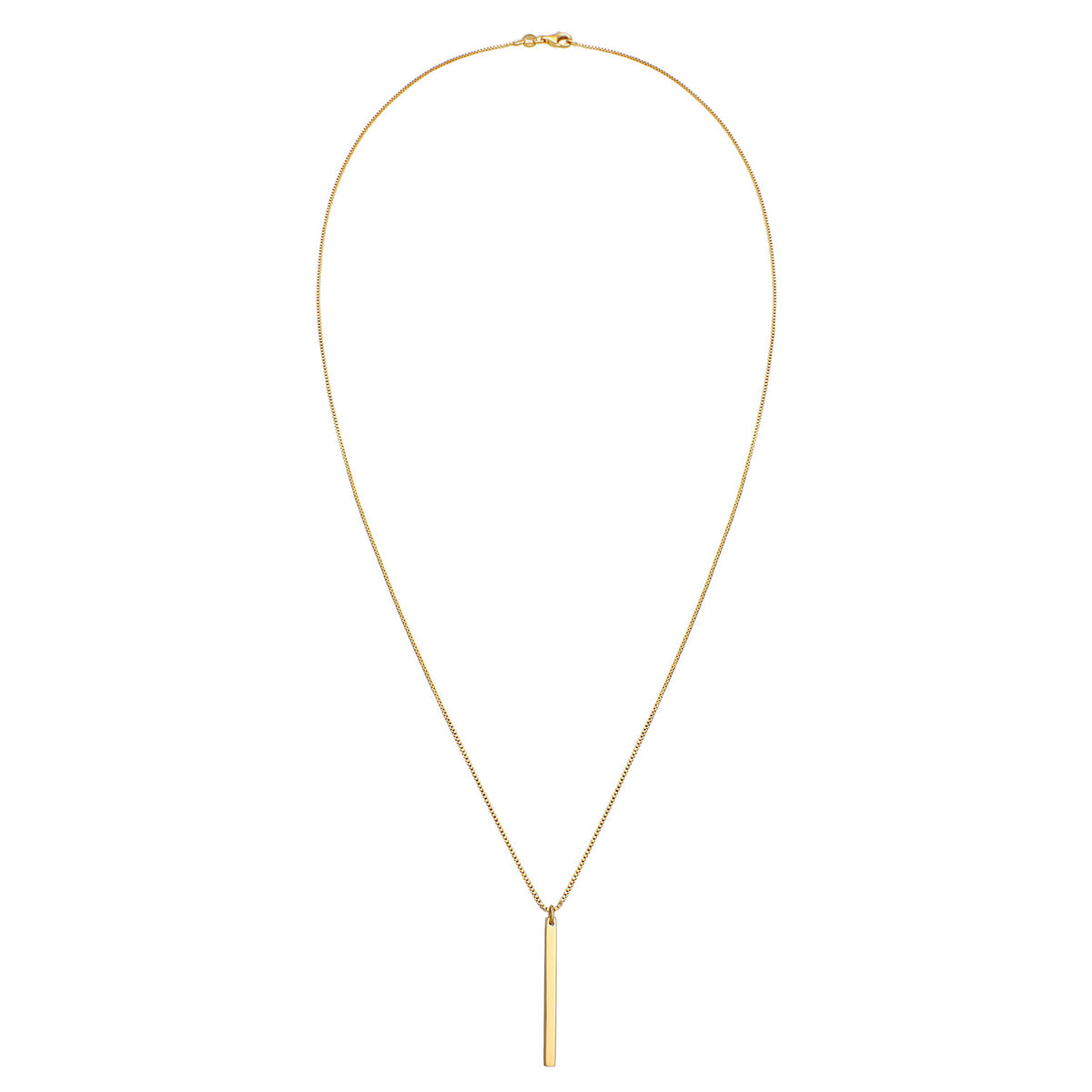 Gold - Elli | Halskette Stab Anhänger | 925er Sterling Silber Vergoldet