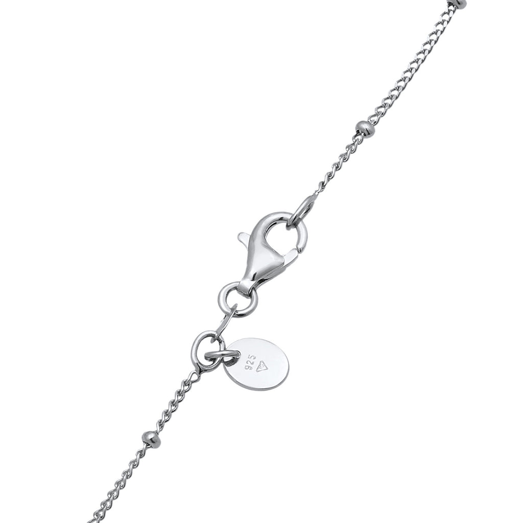 Silber - Elli PREMIUM | Kugel-Halskette Perlen Anhänger | Süßwasserzuchtperle | 925er Sterling Silber