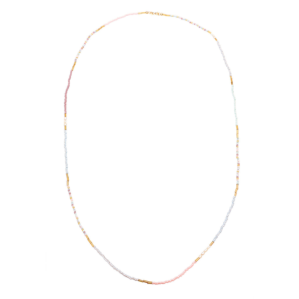 Bunt - Elli | Halskette Sommer Beads | Süßwasserzuchtperlen | 925 Sterling Silber Vergoldet