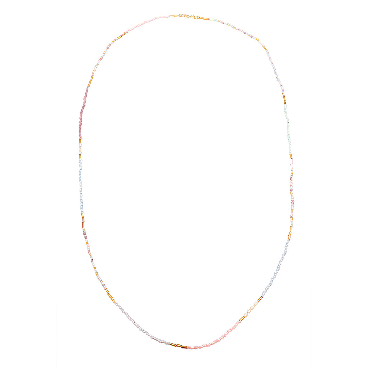 Bunt - Elli | Halskette Sommer Beads | Süßwasserzuchtperlen | 925 Sterling Silber Vergoldet