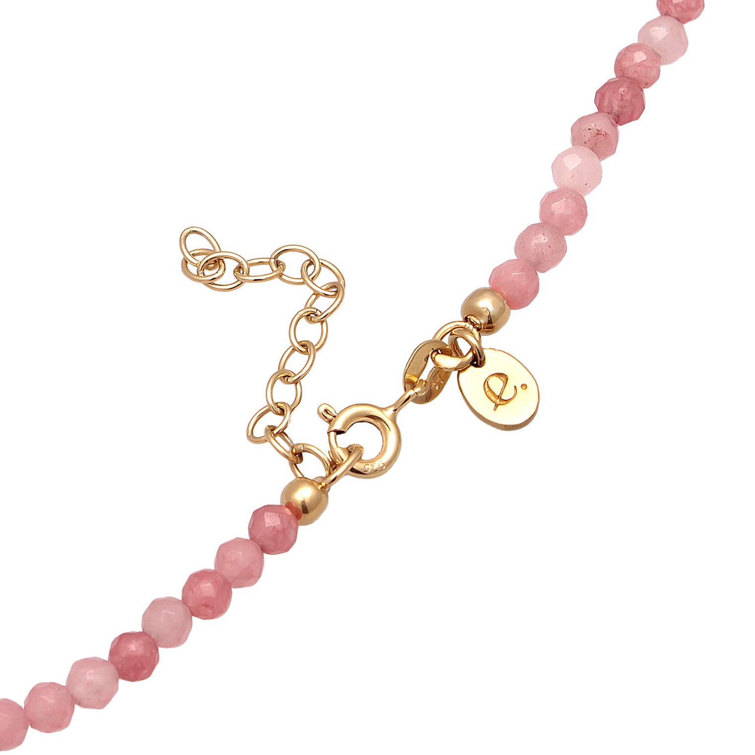 Pink - Elli PREMIUM | Armband Beads | Achat | 925er Sterling Silber Vergoldet