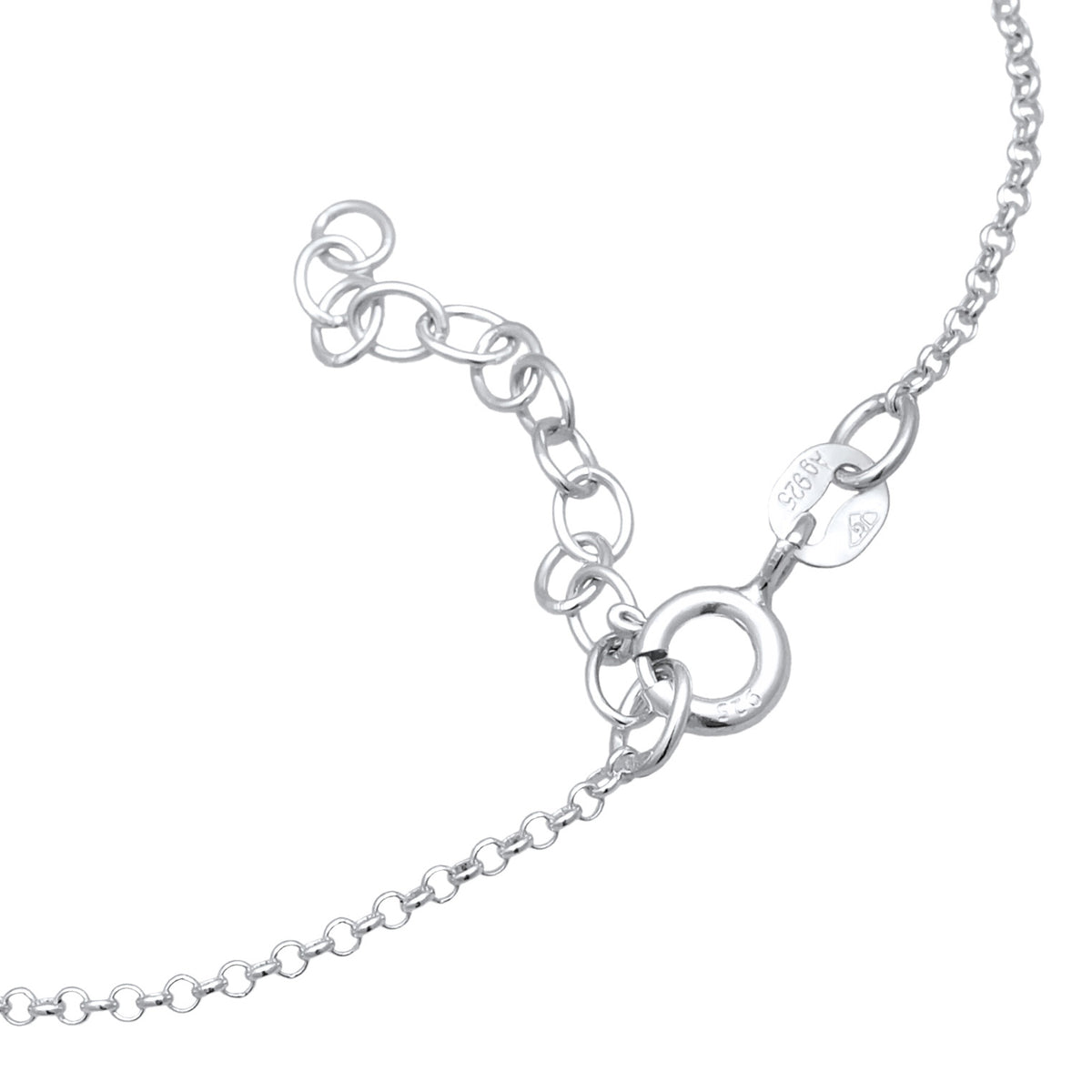 Silber - Elli | Armband Handchain | Kristalle (Grün) | 925er Sterling Silber