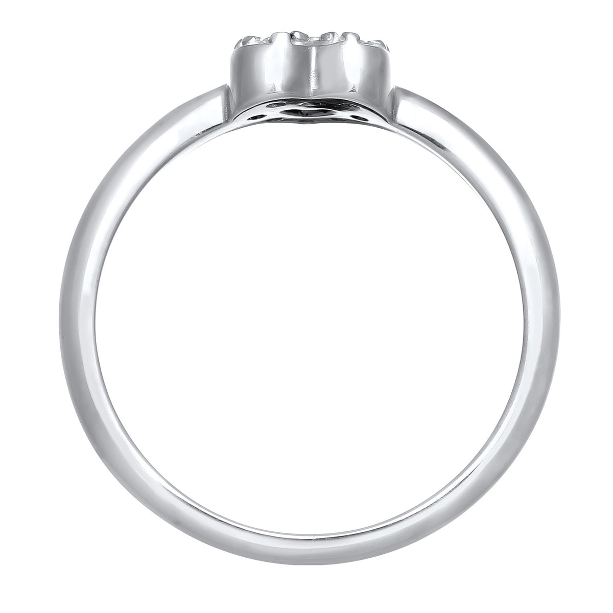 Silber - Elli | Verlobungsring Herz | Zirkonia (Weiß) | 925er Sterling Silber