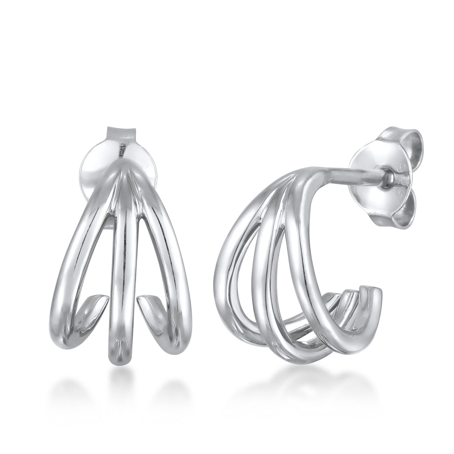 Silber - Elli | Creolen Stecker Offen | 925er Sterling Silber