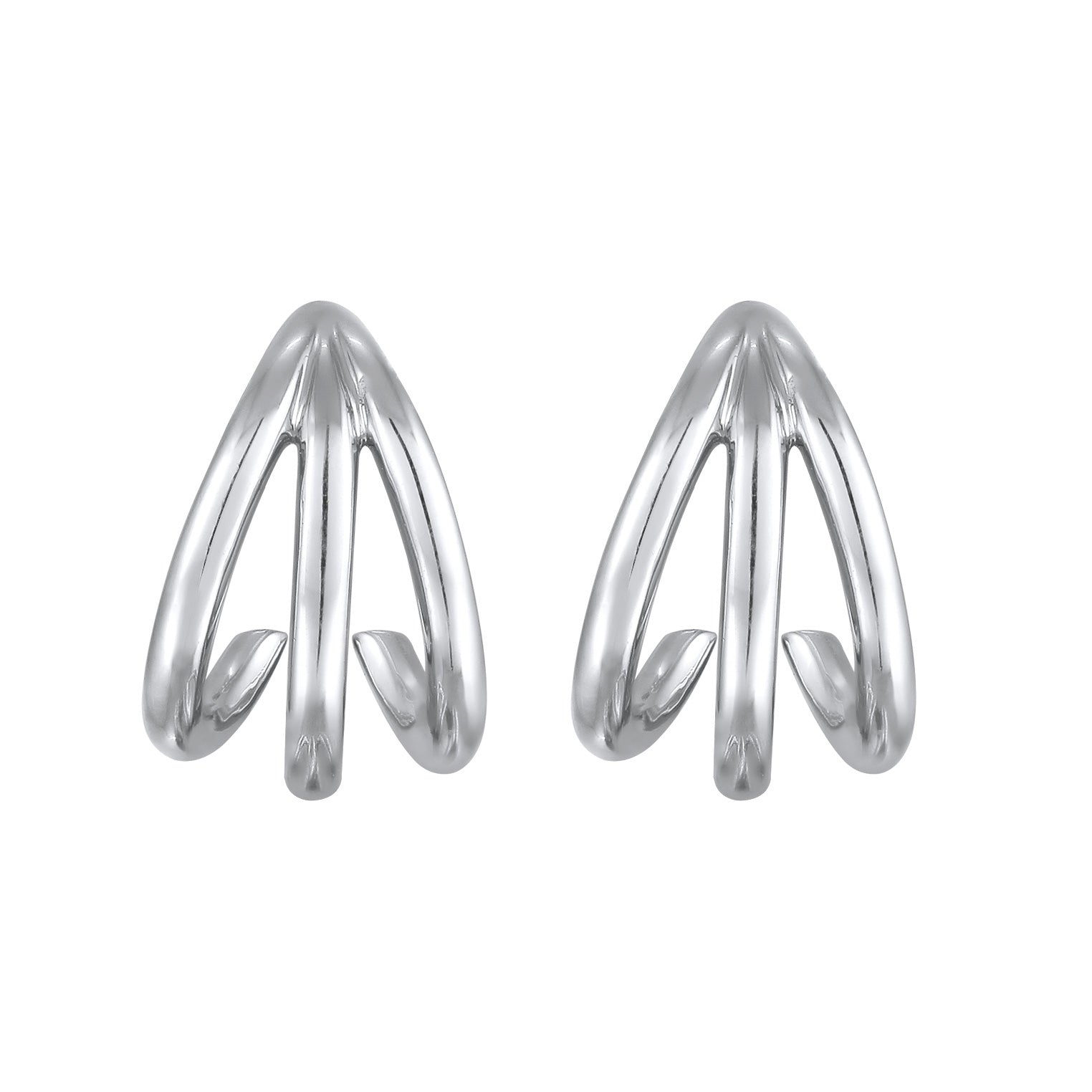 Silber - Elli | Creolen Stecker Offen | 925er Sterling Silber
