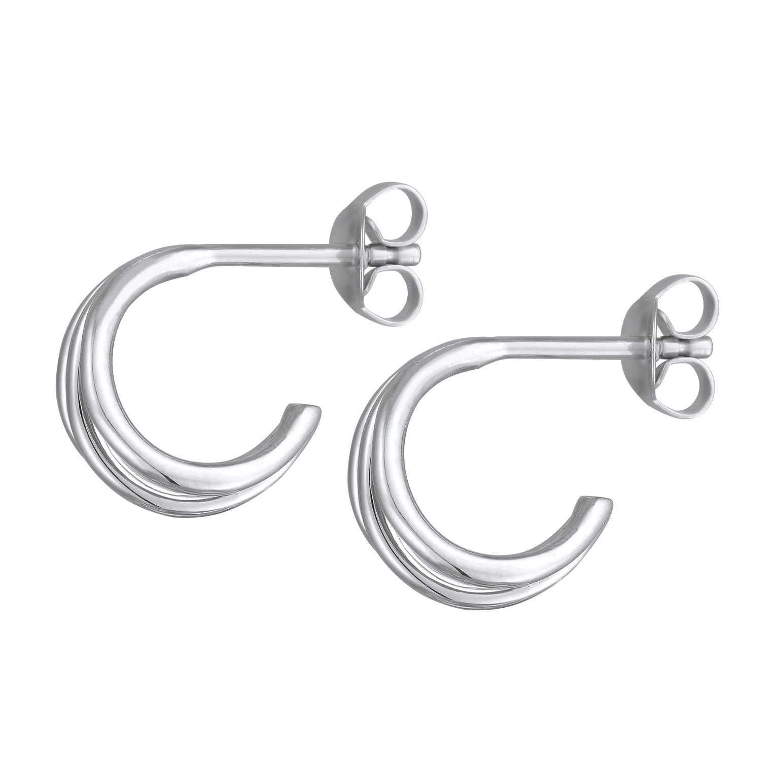 Silber - Elli | Creolen Stecker Offen | 925er Sterling Silber