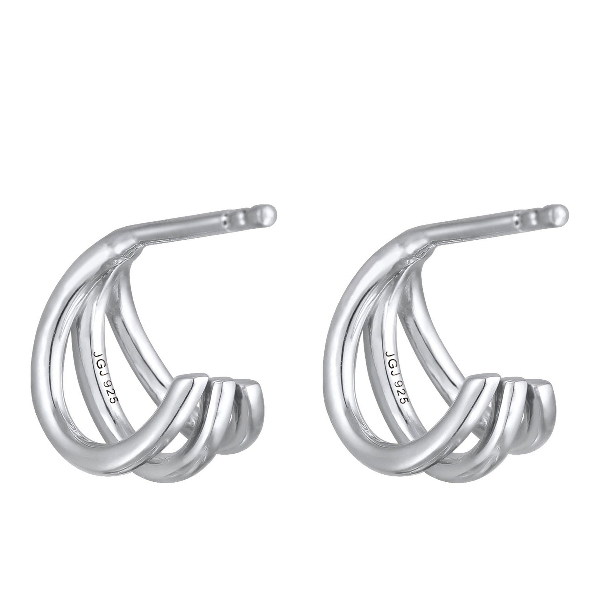 Silber - Elli | Creolen Stecker Offen | 925er Sterling Silber