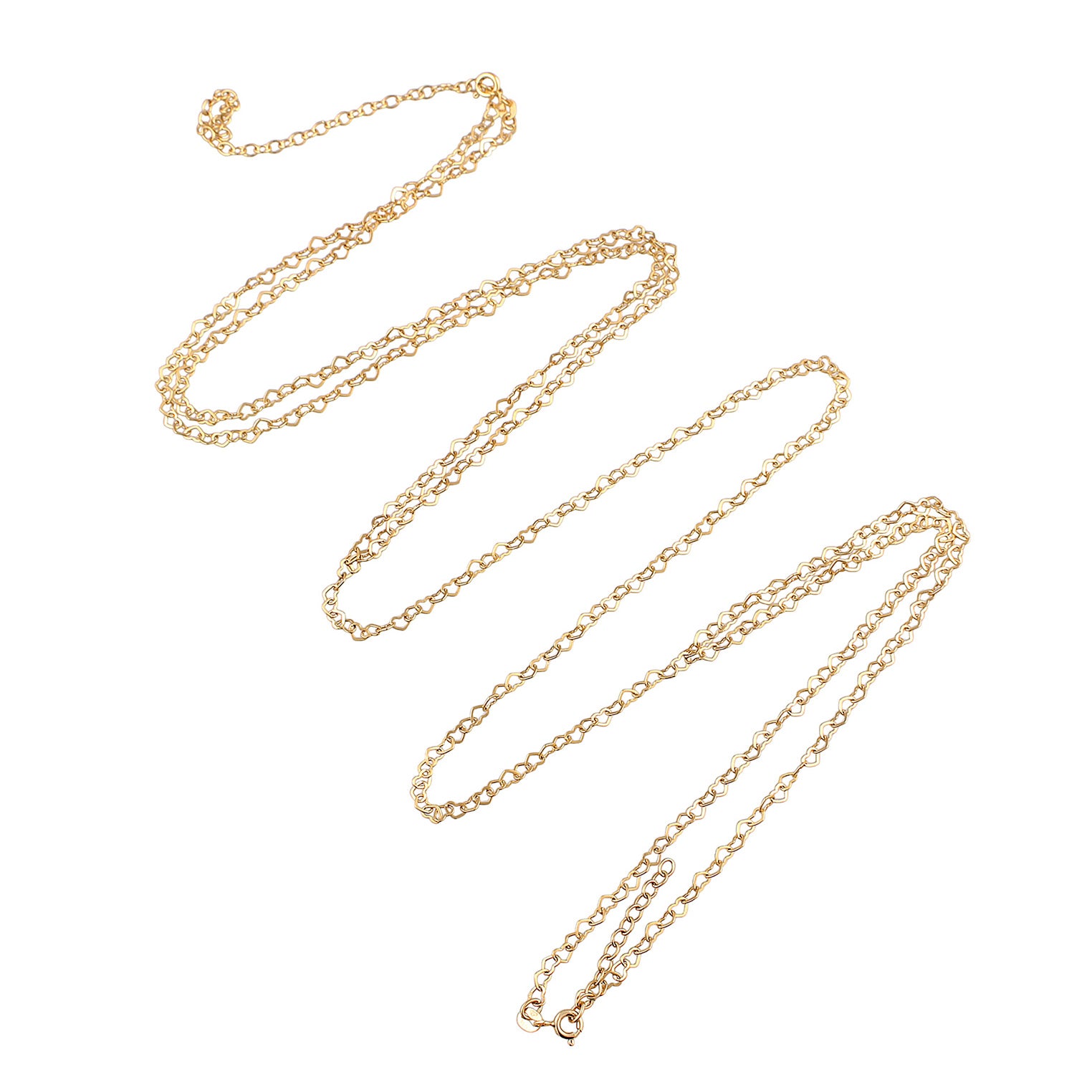 Gold - Elli | Body Chain Herzen|925er Sterling Silber vergoldet