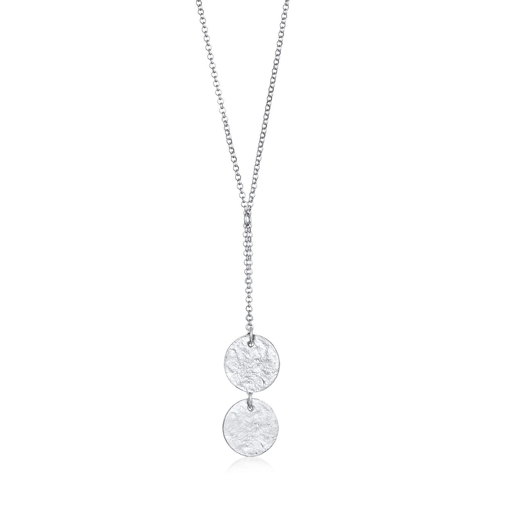 Silber - Elli | Y-Halskette Plättchen | 925er Sterling Silber