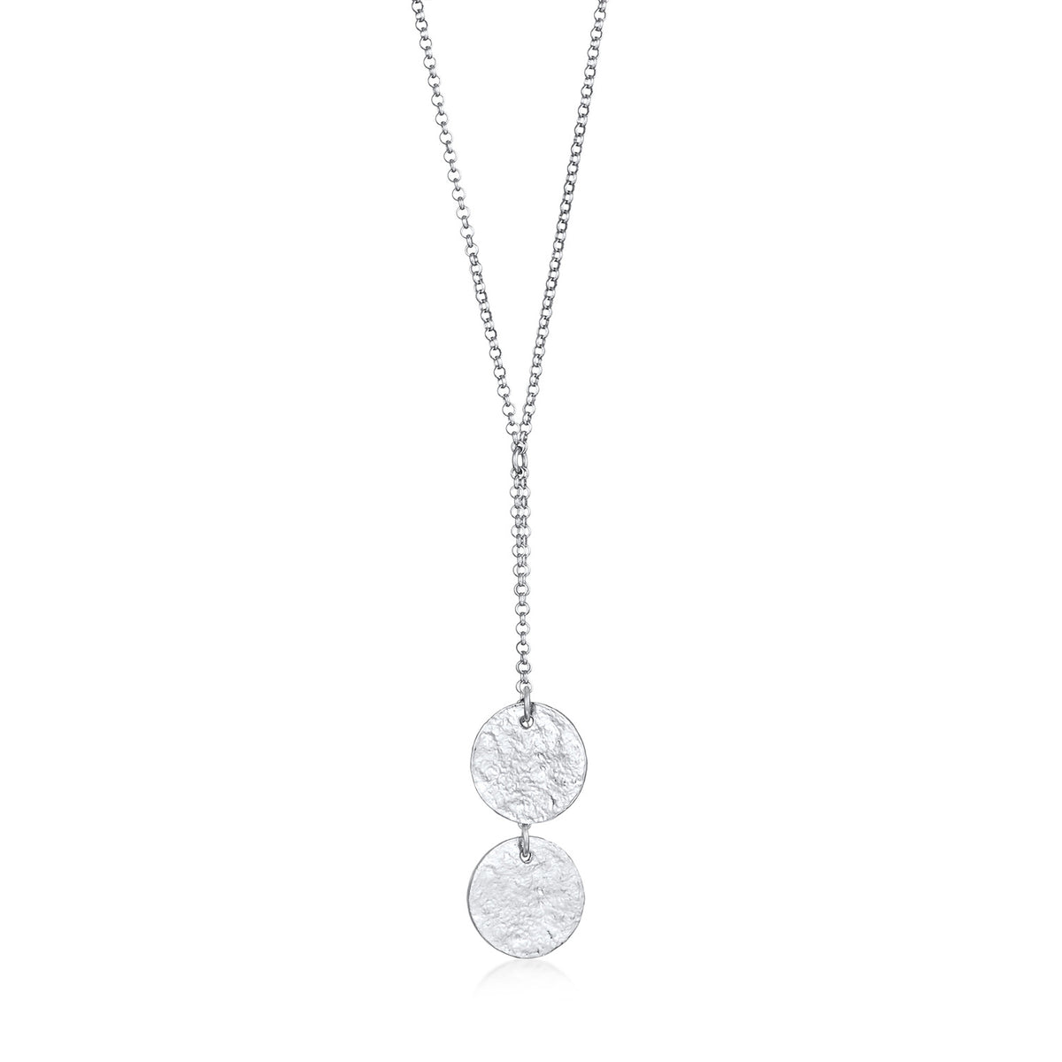 Silber - Elli | Y-Halskette Plättchen | 925er Sterling Silber