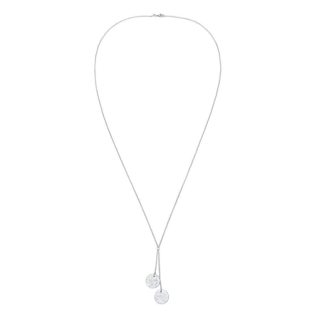 Silber - Elli | Y-Halskette Plättchen | 925er Sterling Silber